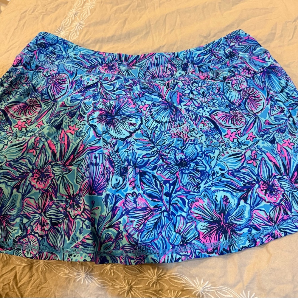 Lilly Pulitzer Blue and Pink Floral Skort